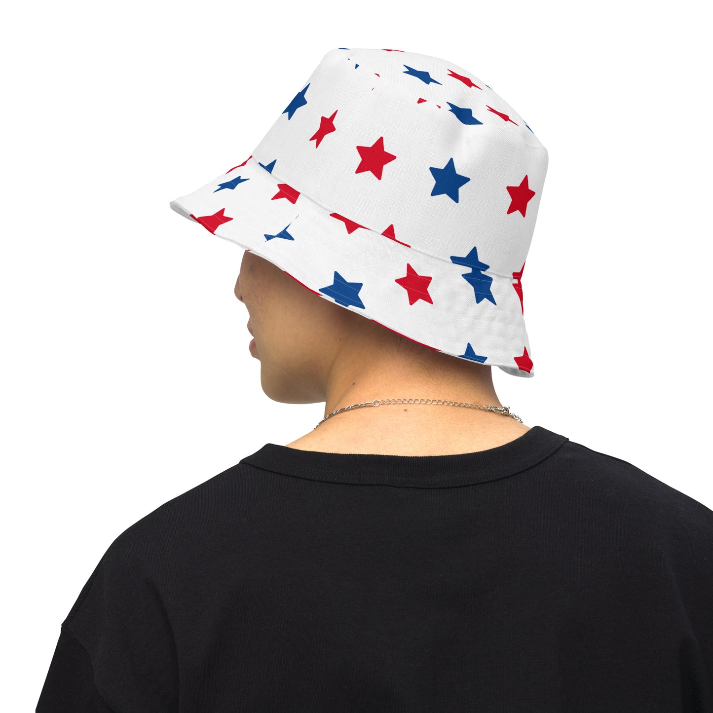 Reversible bucket hat, USA, Flag, all-over print, fasion style, gift, birthday, world cup