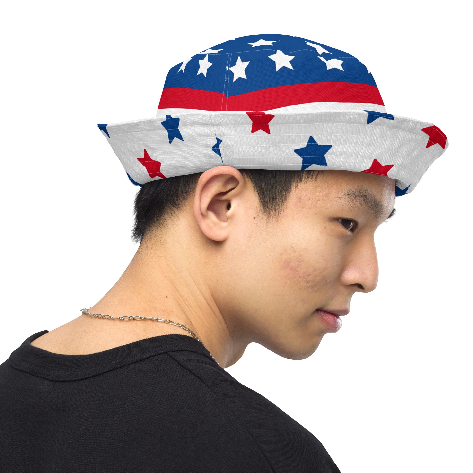 Reversible bucket hat, USA, Flag, all-over print, fasion style, gift,  birthday, world cup